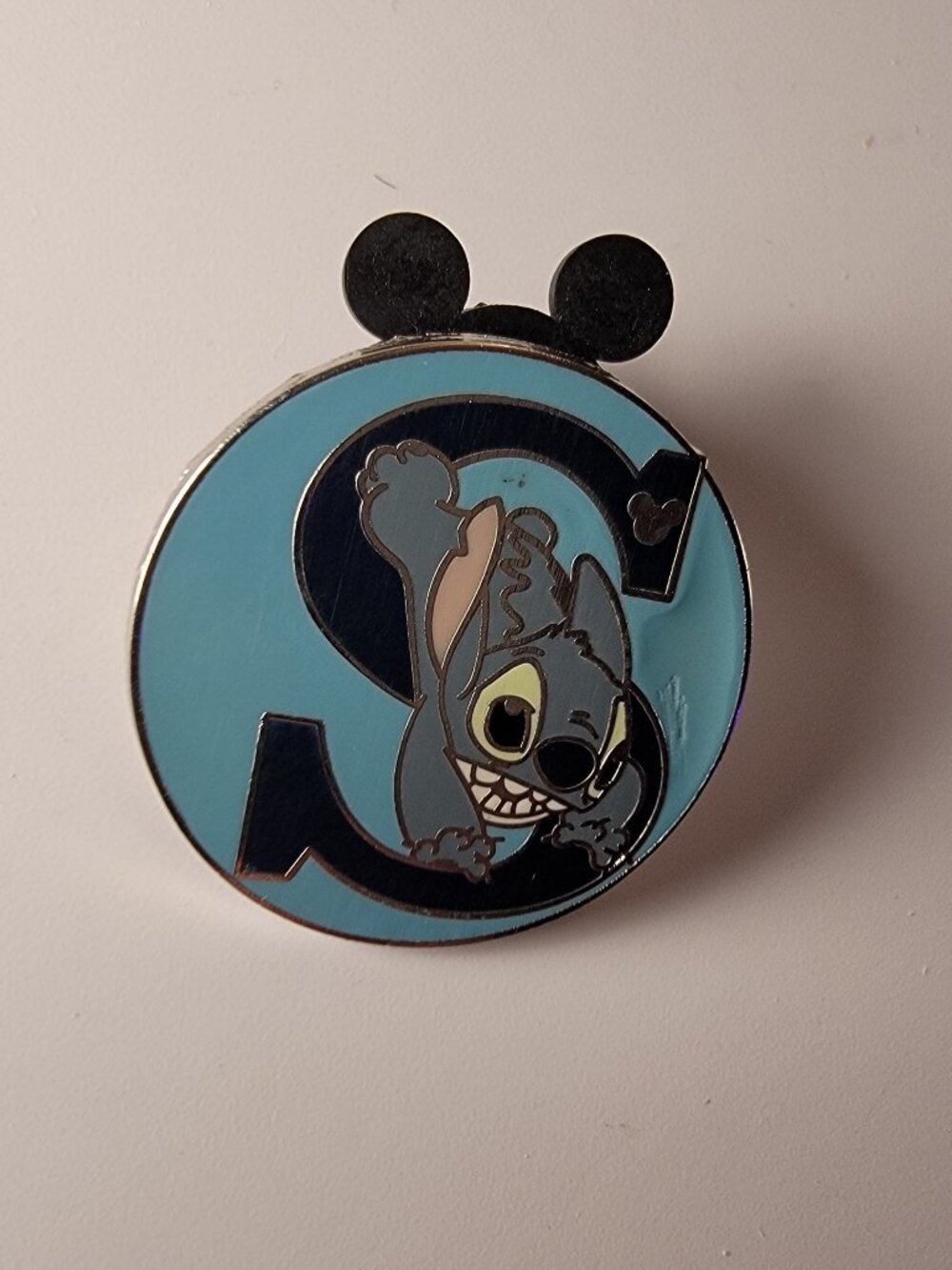 Stitch S Monogram Button Hidden Mickey Disney Lilo & Stitch Alphabet Trading Pin